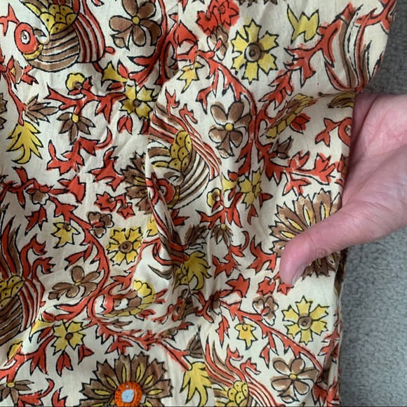 1970s Boho Ramona Rull Hand Block Print Maxi Dress - Picture 7 of 13